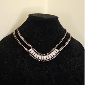 Guess Crystal Baguette Stone Frontal Necklace ~ Versatile Timeless Eue-Catching